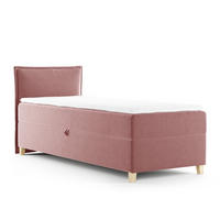 BOXBETT Fren Mini - 80x200 - pink (Kronos 29, Velvet) - Pink/Beige, Holz/Holzwerkstoff (80/200cm) - Sofnet