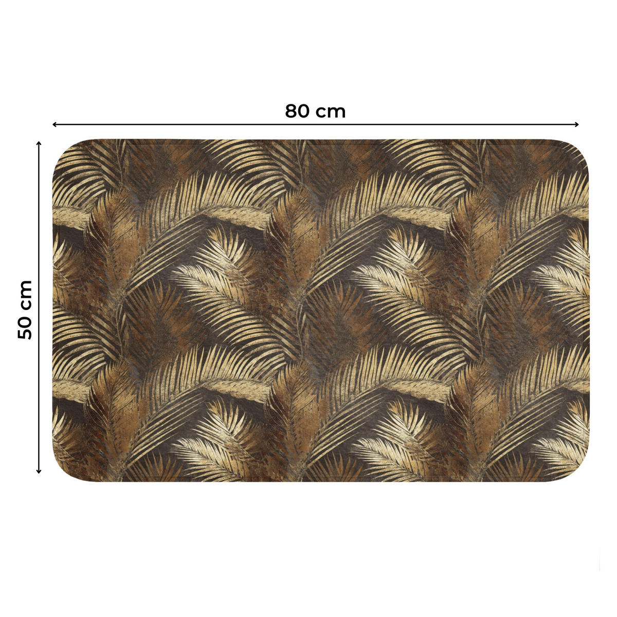 WC PŘEDLOŽKA Tropical - Listy - zlaté 80x50 cm - zlatá, textil/plast (80/1cm) - OnlyWow