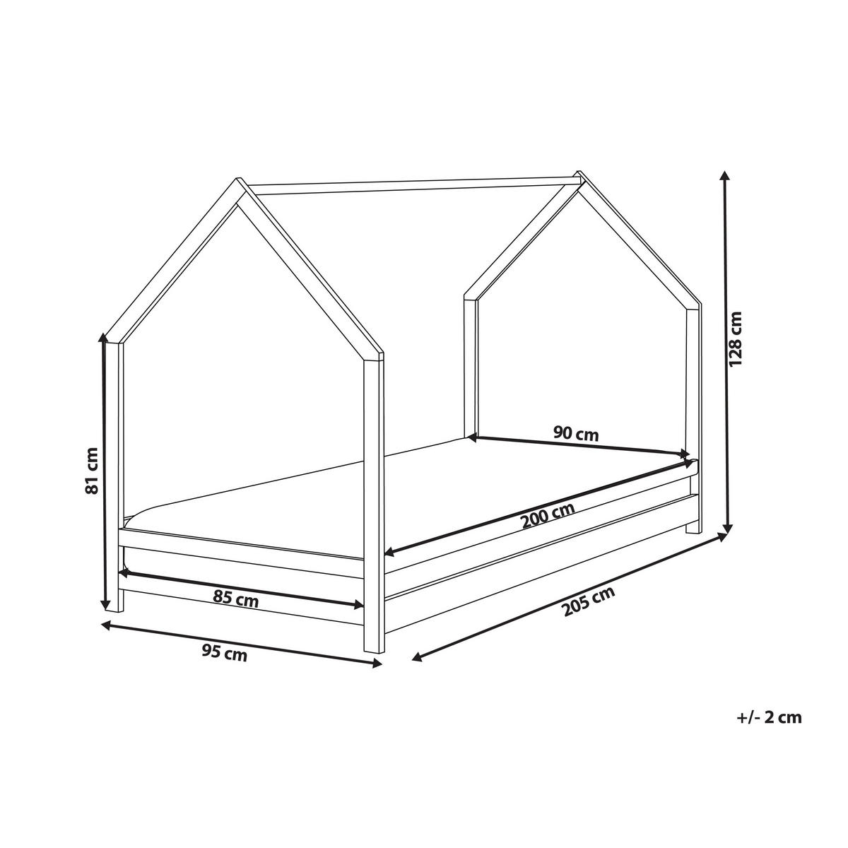 KINDER-HAUSBETT Weiß 90-200 cm Appy - Weiß, Holz (90/200cm) - Beliani