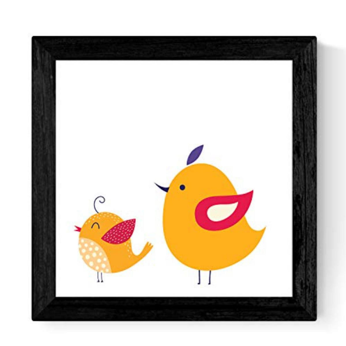 POSTER Set mit 4 Hühnern in Nordic Scandinavian Stil 20x20cm Rahmenlos - Klar, Papier (20/3cm) - Nacnic