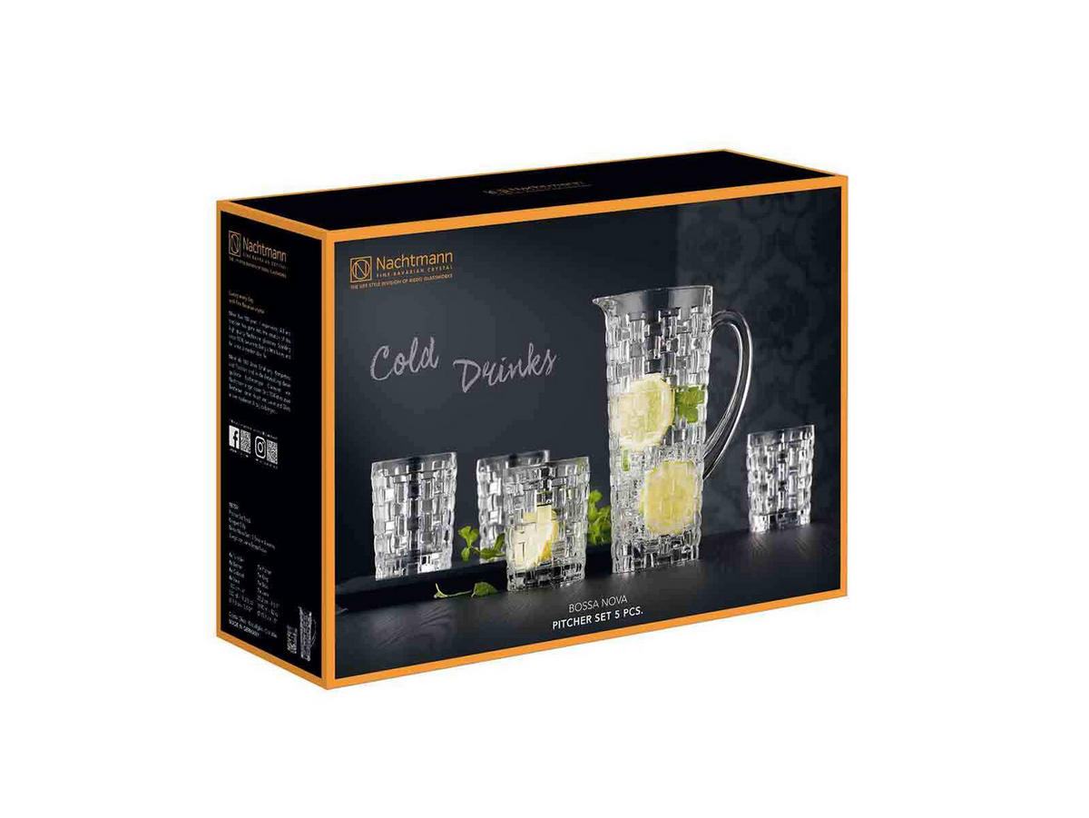 BECHER- UND KRUG-SET Bossa Nova transparent 5-tlg. - Transparent, Glas - Nachtmann