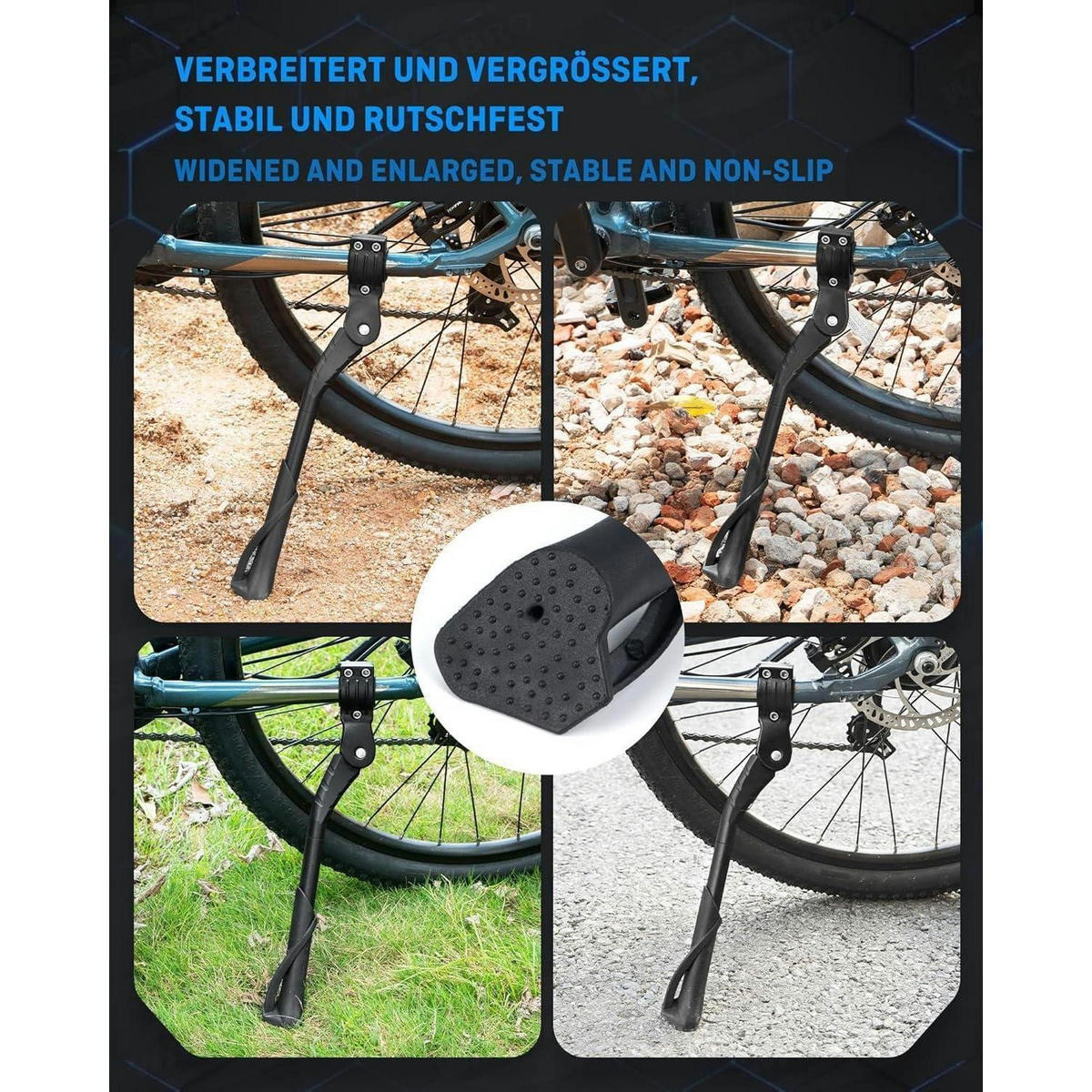 FAHRRADSTÄNDER höhenverstellbar, aus Aluminiumlegierung, schwarz - Schwarz, Metall (33.2/5/8.7cm)