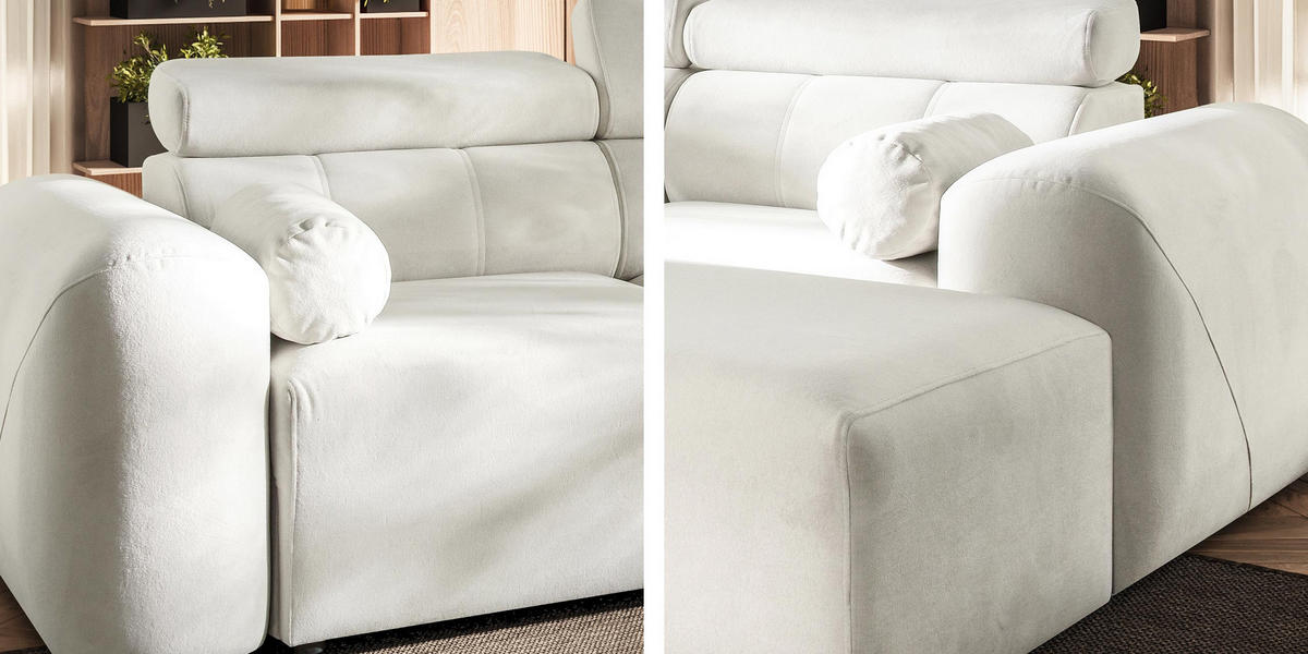 ECKSCHLAFSOFA Volare I, Seite: Links - Hellgrau, Holz/Textil (269/182cm) - MIRJAN24