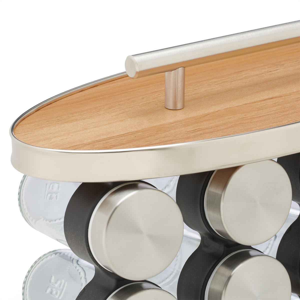 21-DIELNY stojan na korenie - viacfarebná, kov/kompozitné drevo (28/35/12cm) - Relaxdays