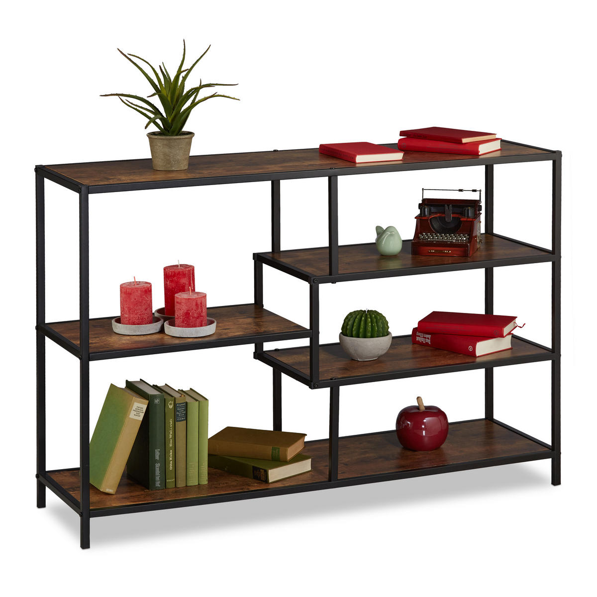 REGAL - Multicolor, Holzwerkstoff/Metall (115/79/33cm) - Relaxdays