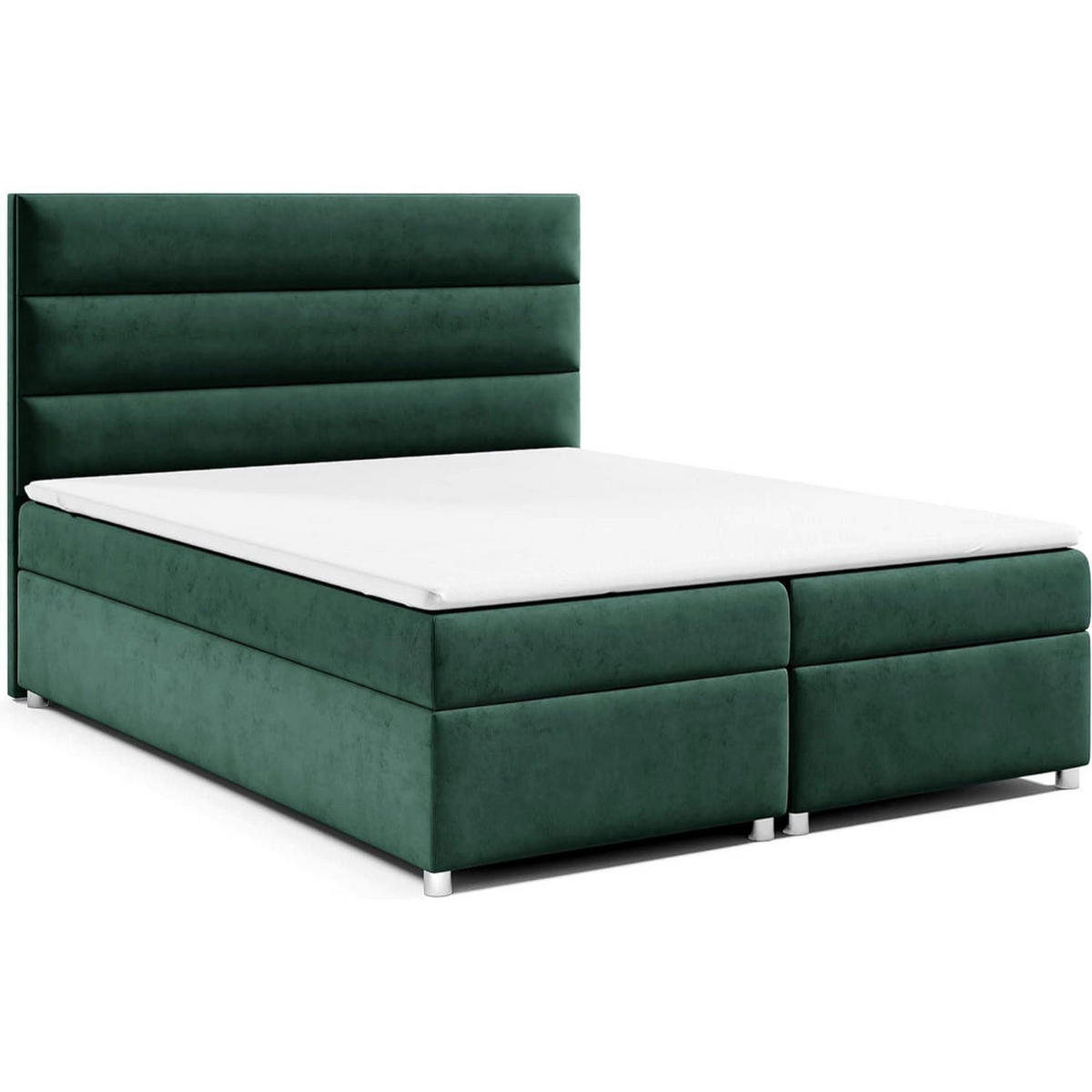 BOXBETT mit Bettkasten Trinity K1 Bonellfederkern inkl. Topper - Grün, Holz/Holzwerkstoff (140/200cm) - Best For Home