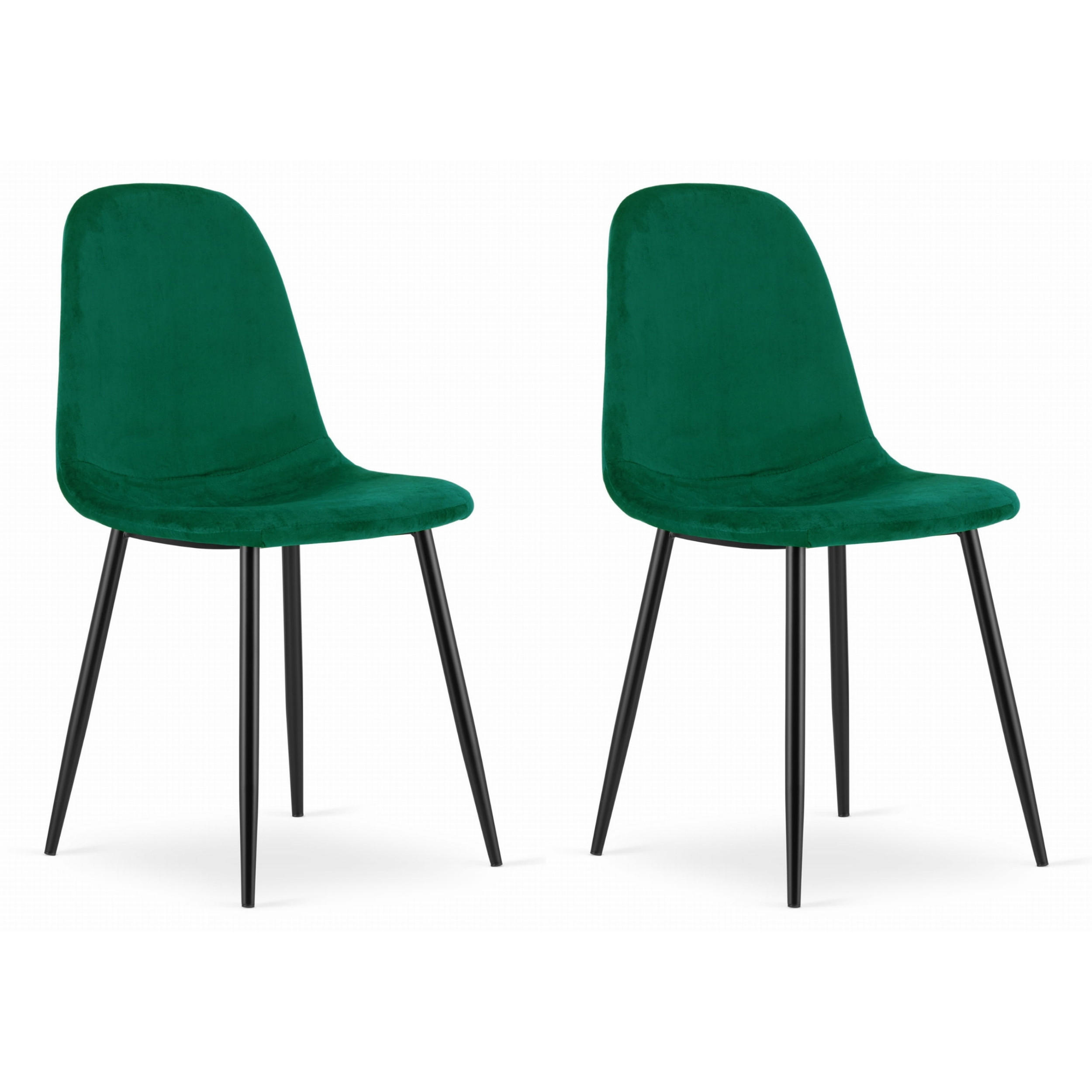 STUHL VERNAZZA 2-er Set, Grün Samtstoff - Grün, Textil/Metall (45/88/51cm) - Komodee