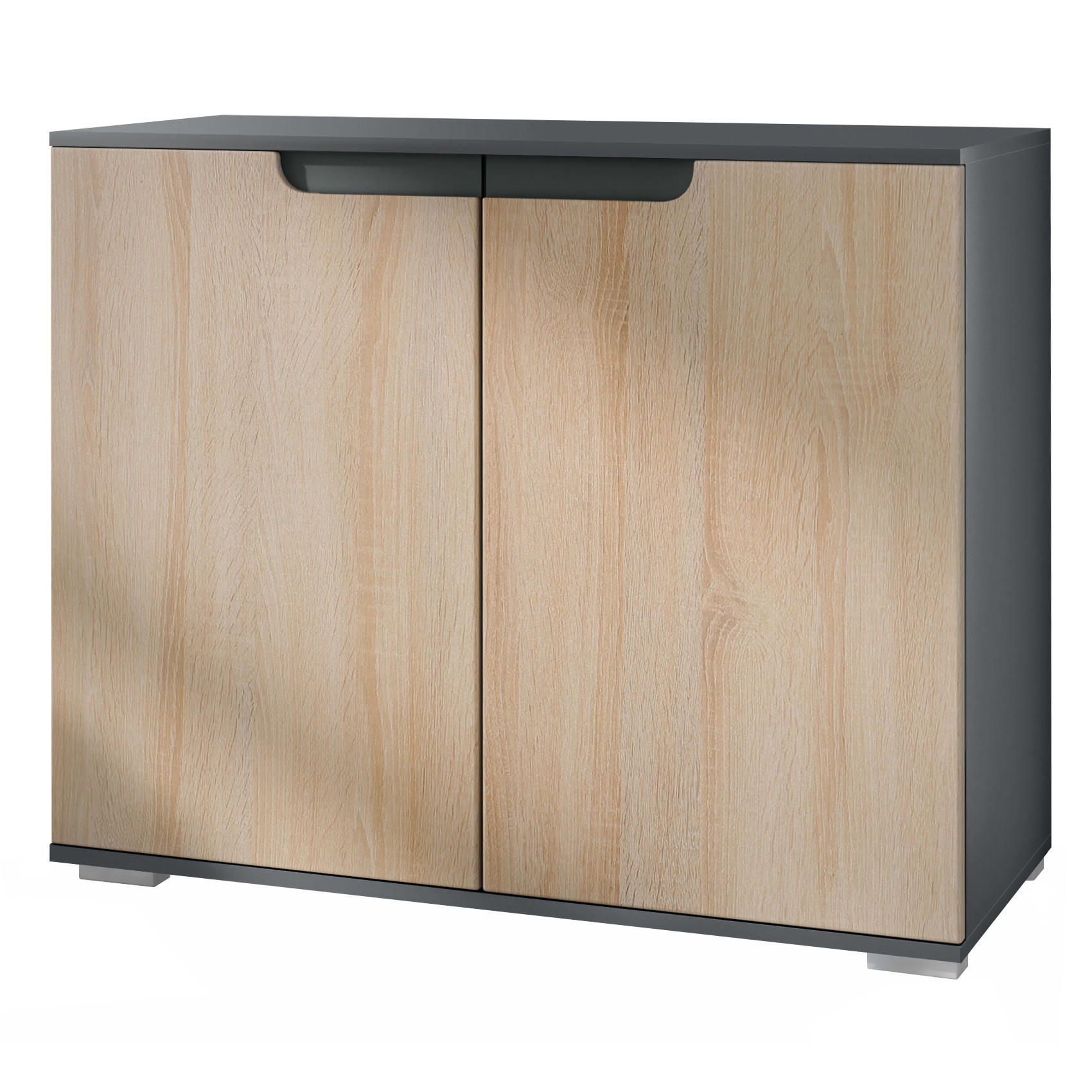 KOMMODE Sylt Eiche sägerau - Eiche San Remo, Holzwerkstoff (92.5/75.5/35cm) - Vladon