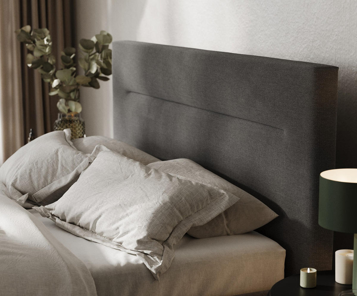 POLSTERBETT Liline 160/200 cm Anthrazit im Asti Stoff - Anthrazit/Schwarz, Holz/Holzwerkstoff (160/200cm) - AltaBeds