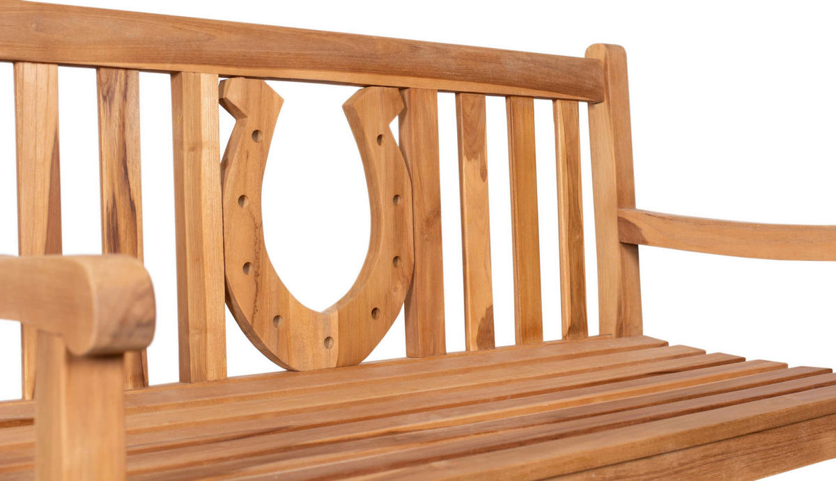 GARTENBANK Hufeisen - Naturfarben, Holz/Metall (120/94/60cm) - Mr. Deko
