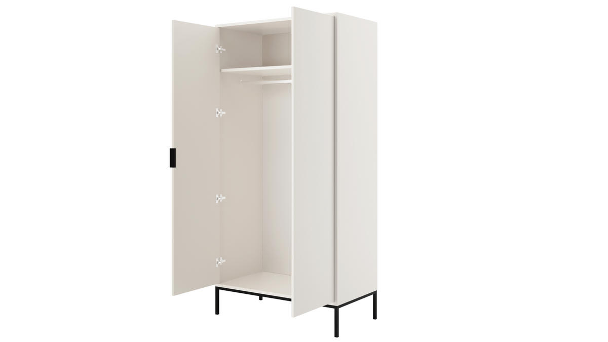 DREHTÜRENSCHRANK Austin - Schwarz/Weiß, Holzwerkstoff (55/205/100cm) - RAUMHIRSCH FURNITURE