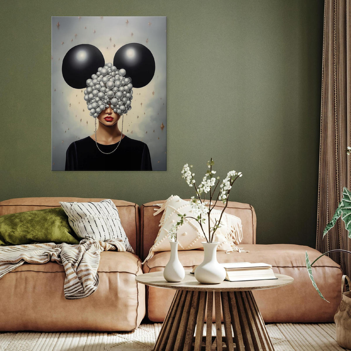 BILDER auf Leinwand Frau Abstrakt 60x40 - Multicolor, Holzwerkstoff (40/60cm) - Wallarena
