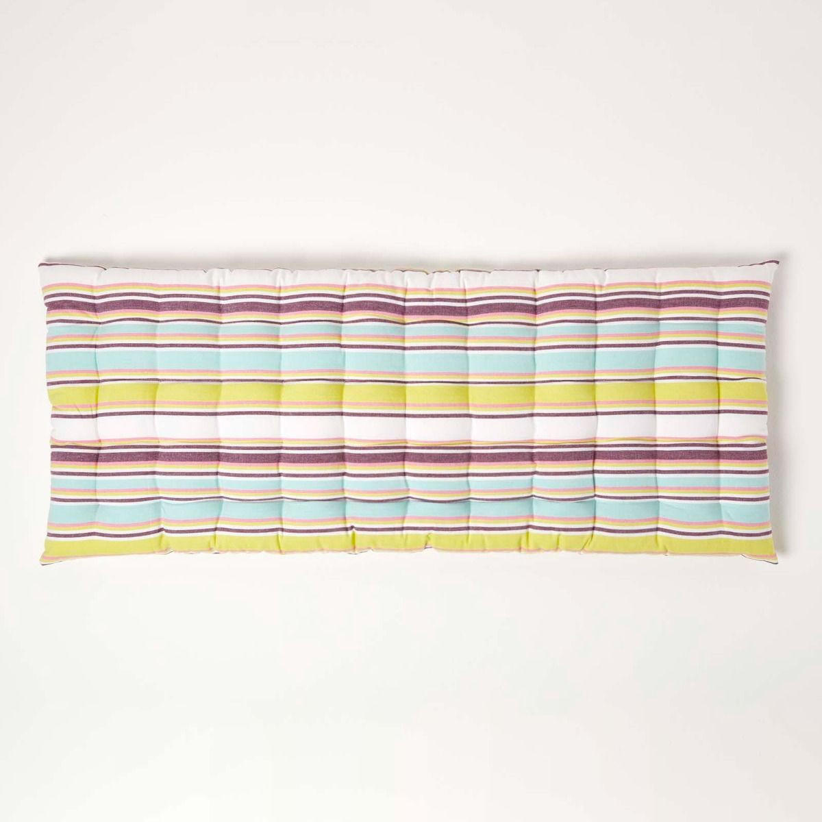 BANKAUFLAGE Osaka, 2-Sitzer bunt gestreift - Grün, Textil (108/42/5cm) - Homescapes