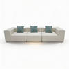 SOFA Pure 3-Sitzer - Weiß Salbei - Türkis/Weiß, Textil (300/62/100cm) - COCO Living