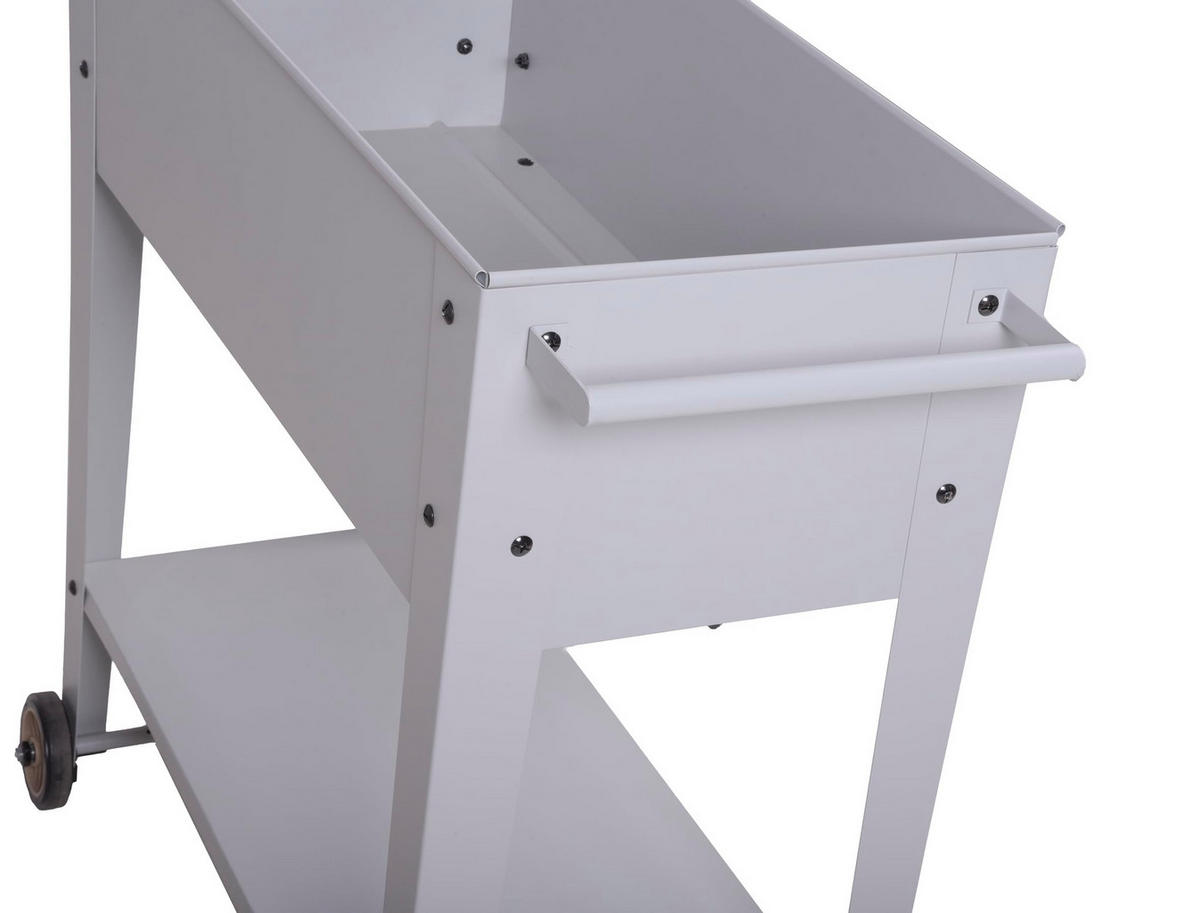 HOCHBEET Dijon mobil Hellgrau Stahl Metall-Hochbeet für Garten - Hellgrau, Metall (35/80/75cm) - DELUKE