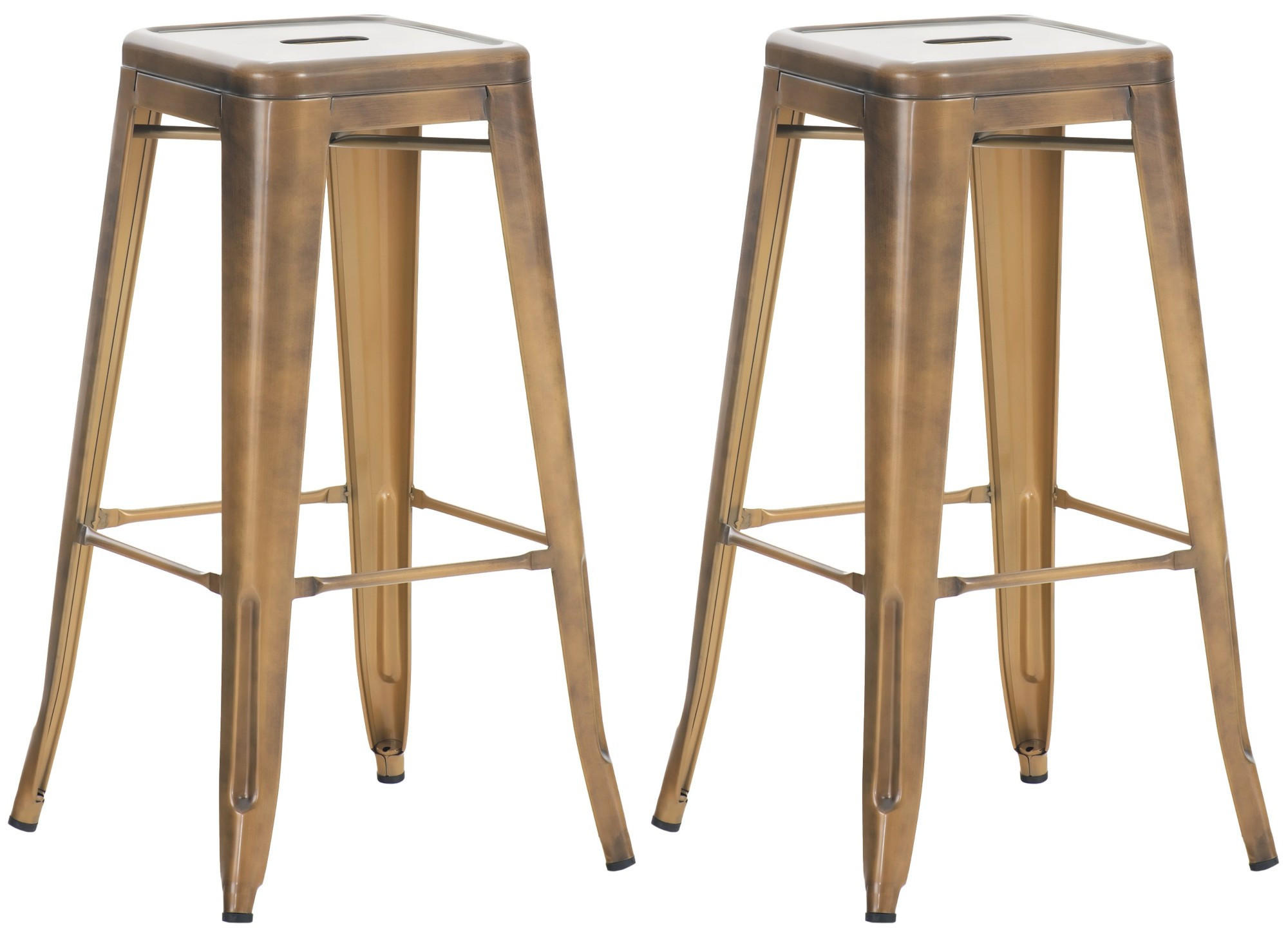BARHOCKER Joshua 2er Set 43x43x76 cm Gold - Goldfarben, Metall (43/76/43cm) - furnicato