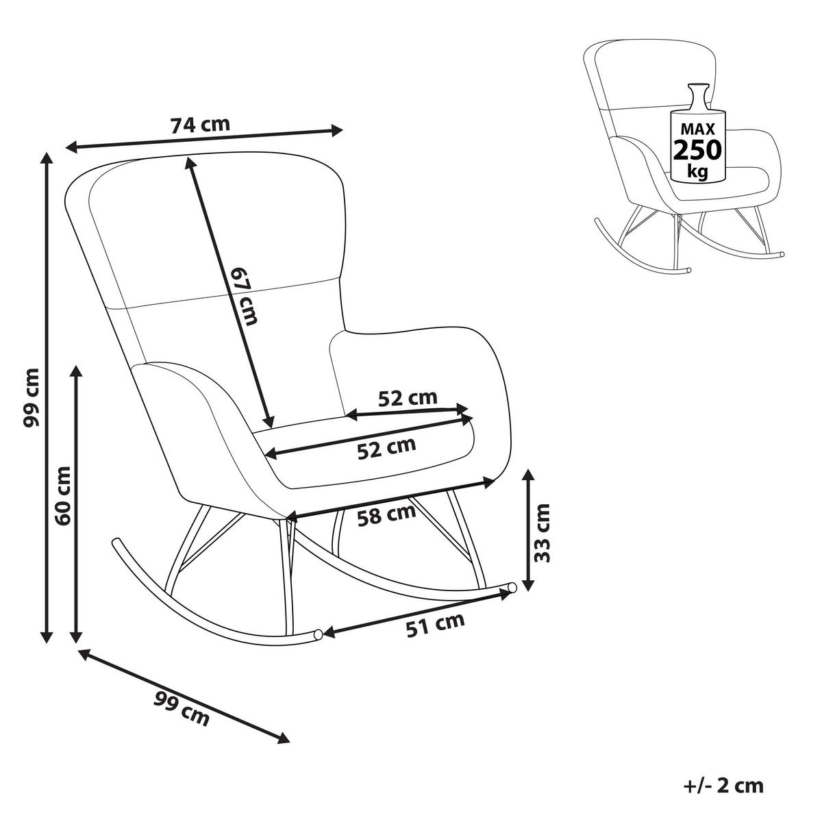 SCHAUKELSESSEL Bouclé Weiß Anaset - Weiß, Textil/Metall (74/99/99cm) - Beliani