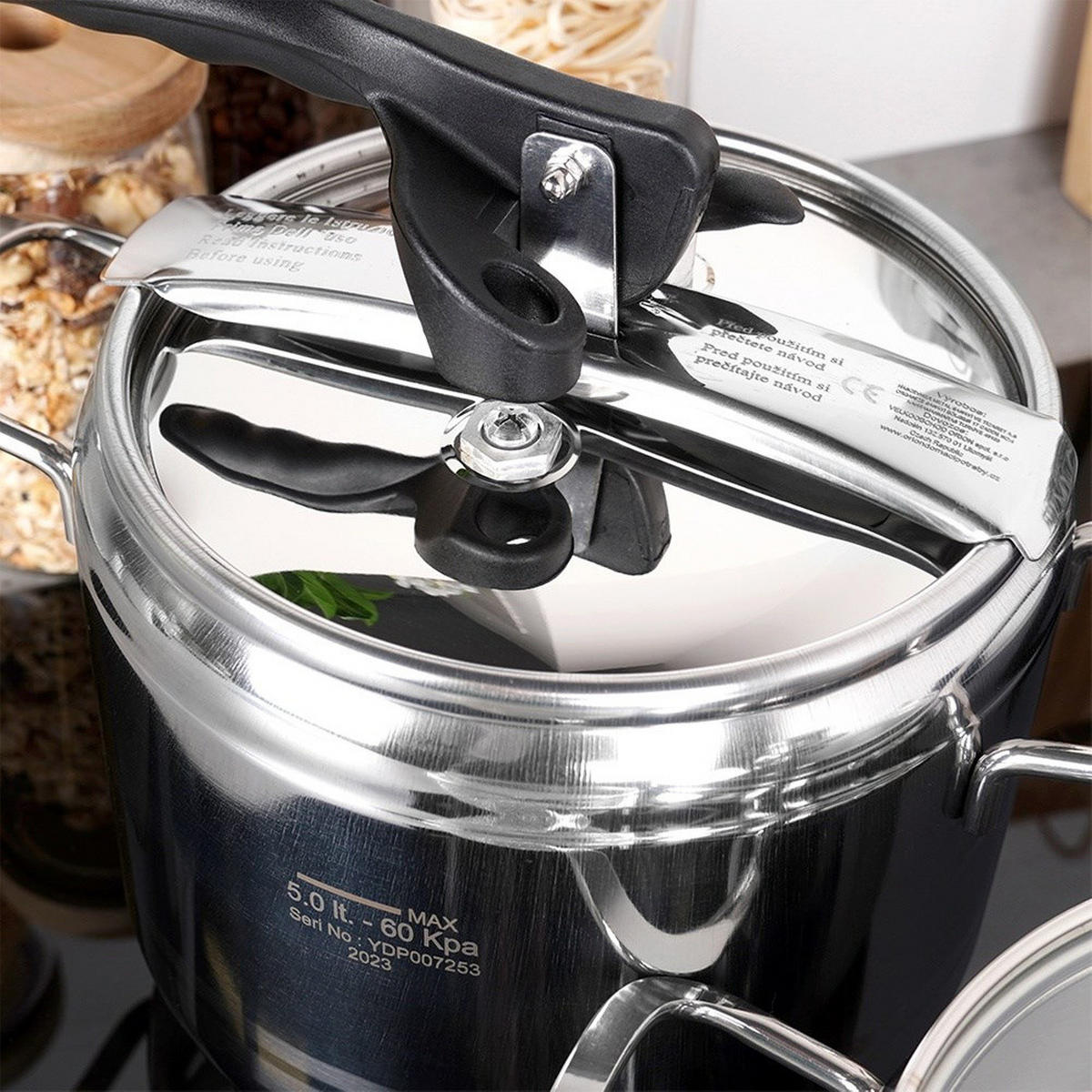SCHNELLKOCHTOPF-SET Profi mit Zubehör silber - Silberfarben, Metall (5L) - Orion 