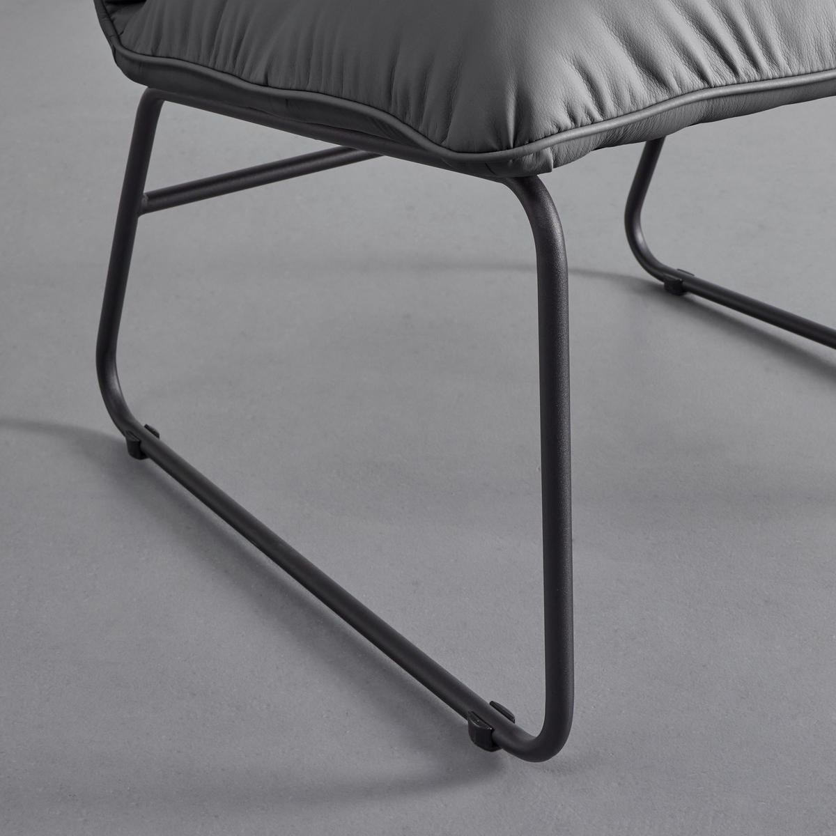 SESSEL Eleina Grau Lederlook - Grau, Metall (71/82/70cm)