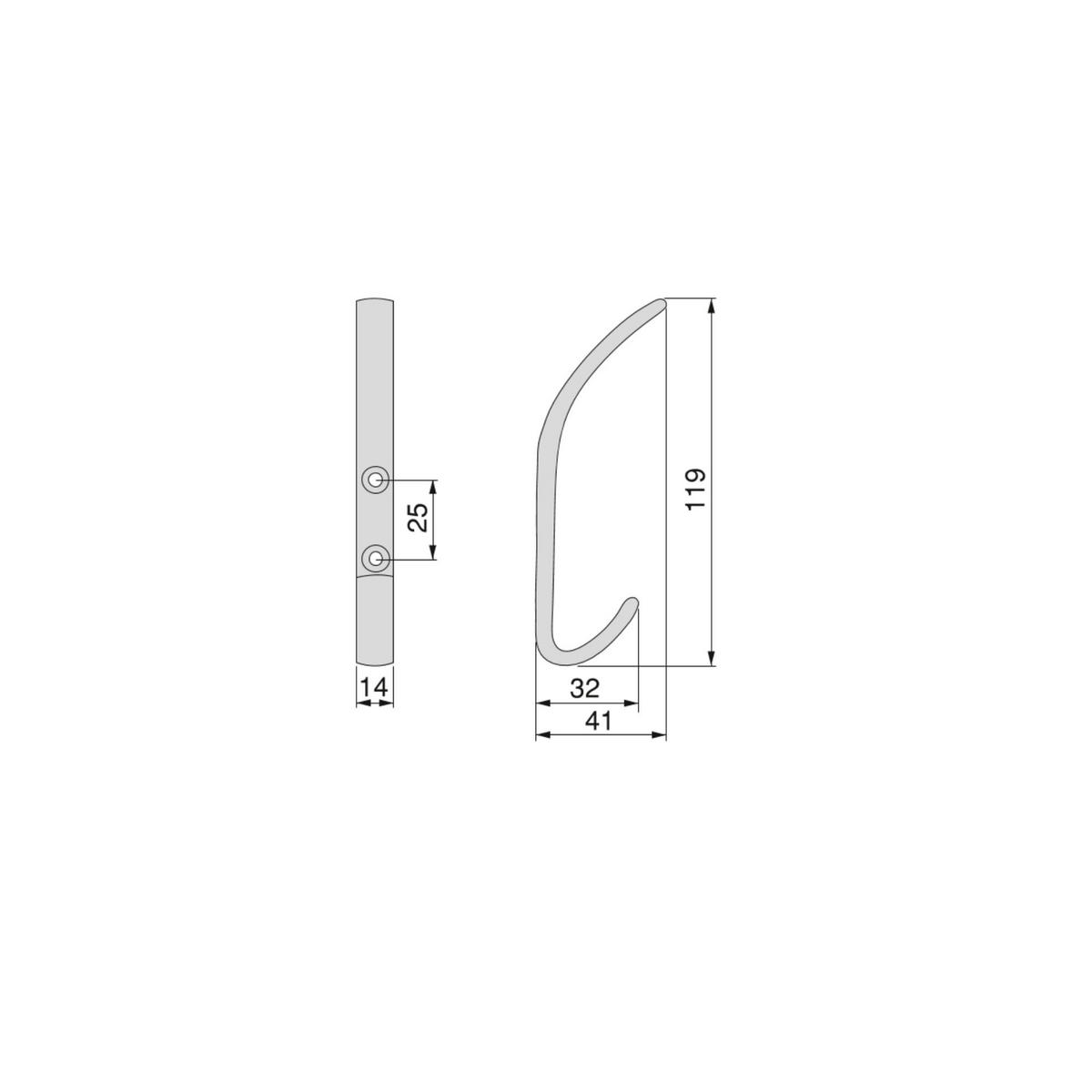 WANDHAKEN Nelson, Aluminium, Schwarz lackiert 4er-set - Schwarz, Metall (9/4.5/14cm) - EMUCA