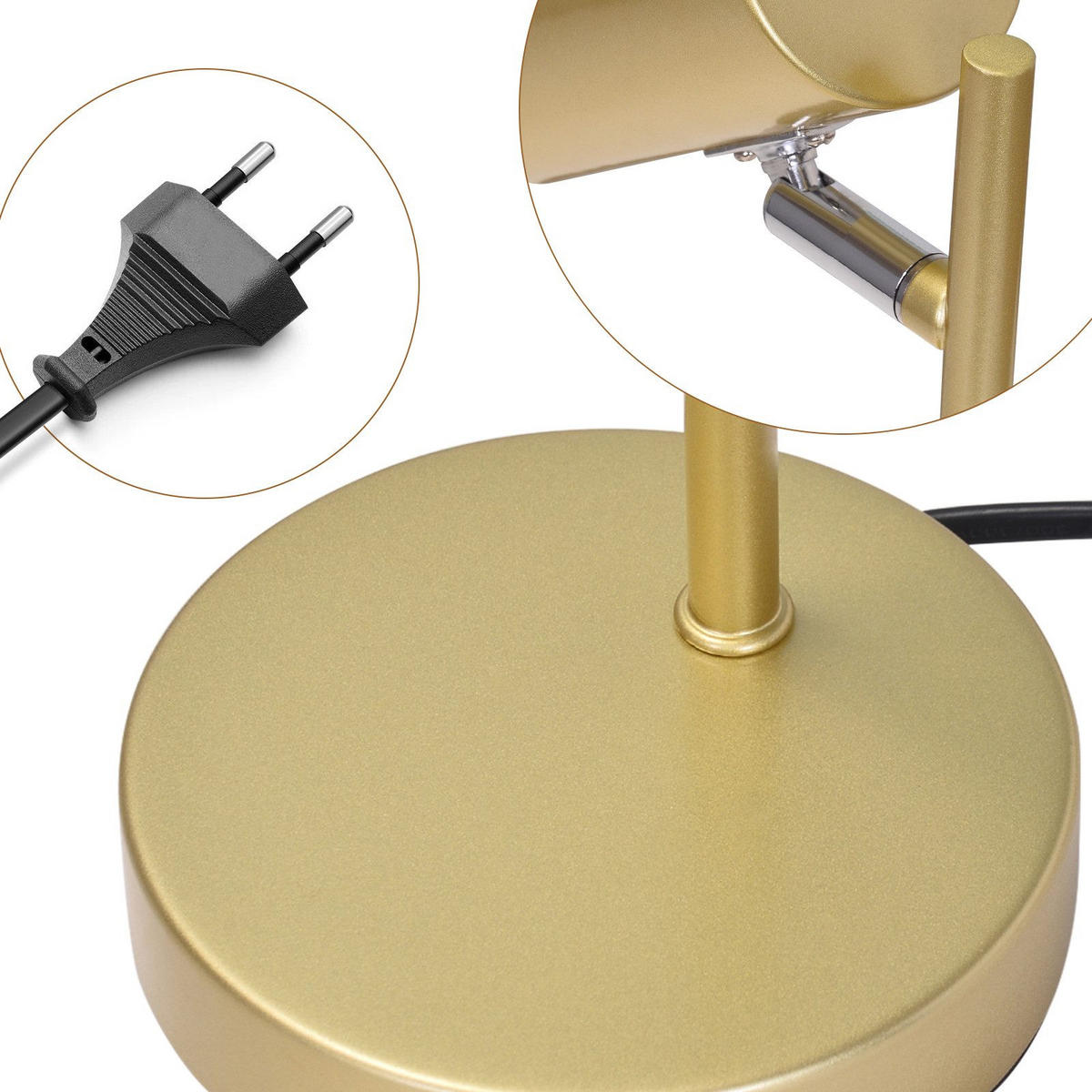 TISCHLAMPE Kian 13/12/35 cm - Goldfarben, Metall (13/12/35cm) - ZMH