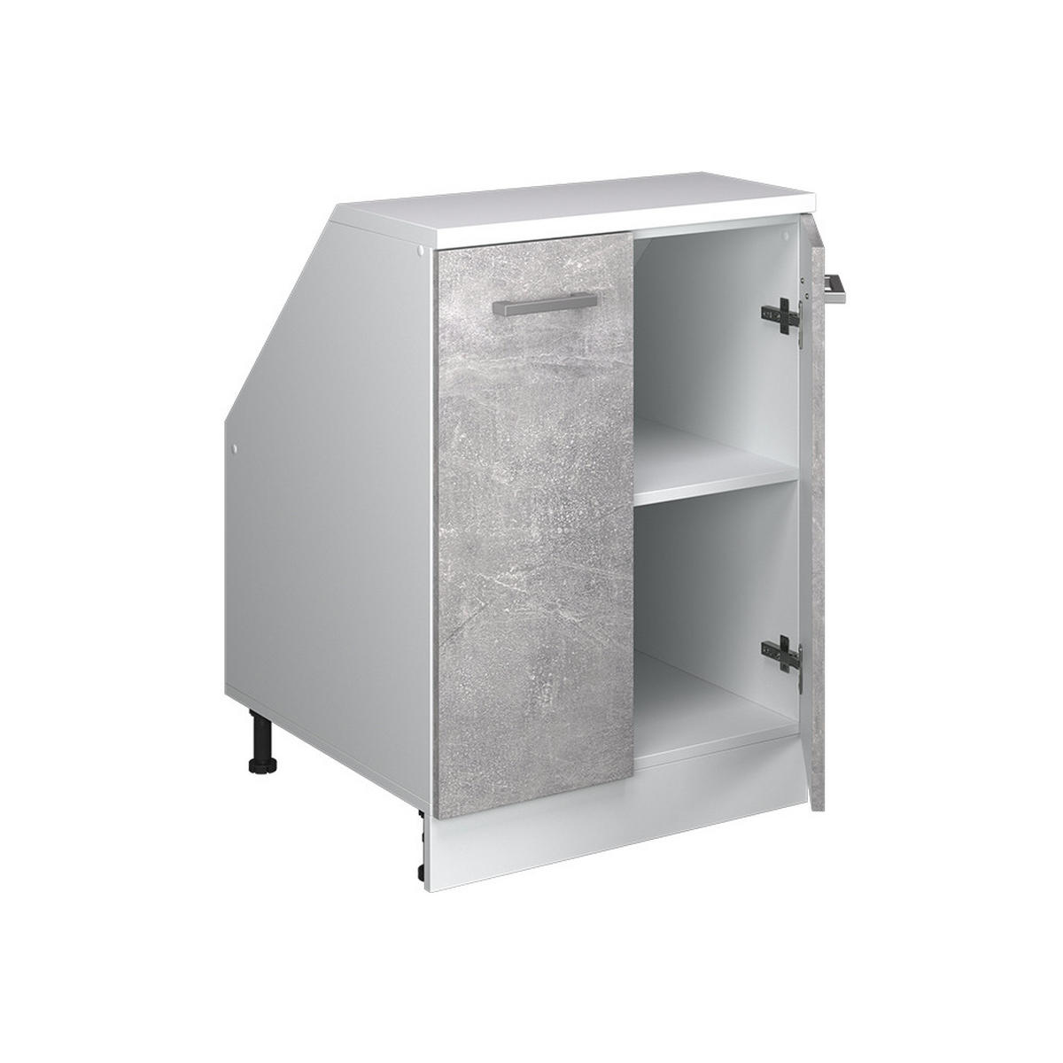 ORMARIĆ ZA KOSI KROV S VRATA Rion Beton 60 x 81.6 cm s 2 vrata, korpus ormara dubine 60 cm - bijela/siva, drvni materijal (60/83.8/60cm) - Vicco