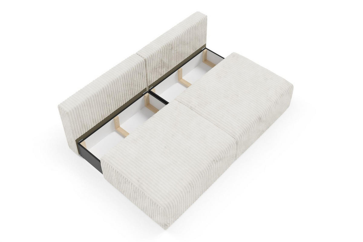 SCHLAFSOFA Natalia Xs - Creme, Holzwerkstoff/Textil (216/85/105cm) - Fun Möbel