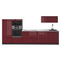KUHINJSKI BLOK Fame-Line, Bordo visokog sjaja/Antracit, 340 cm, RP Mramor - bordo/antracit, drvni materijal (340/153.6/60cm) - Vicco