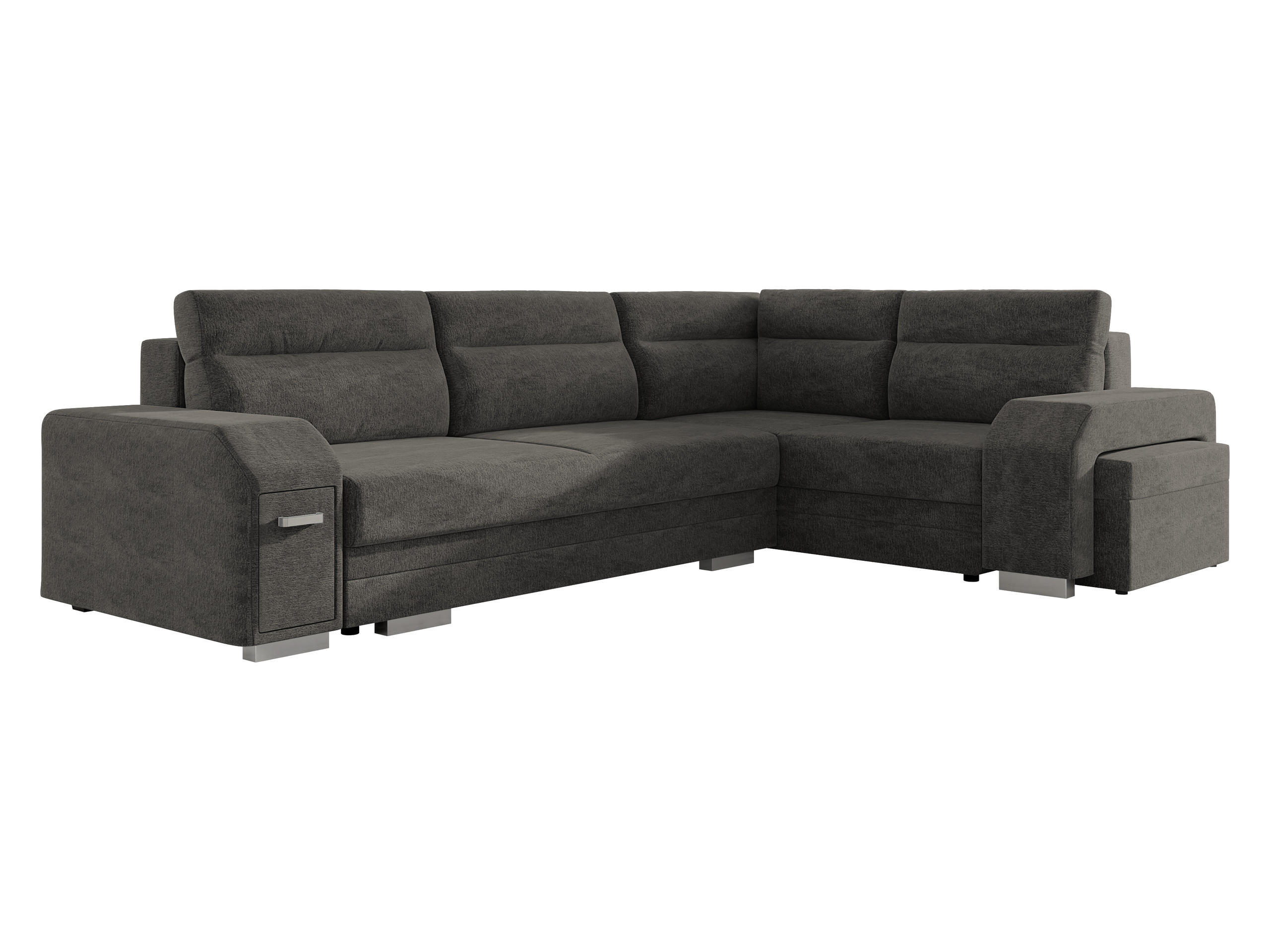 ECKSOFA Alvares, Seite: Rechts - Dunkelgrau, Holz/Kunststoff (305/205cm) - MIRJAN24