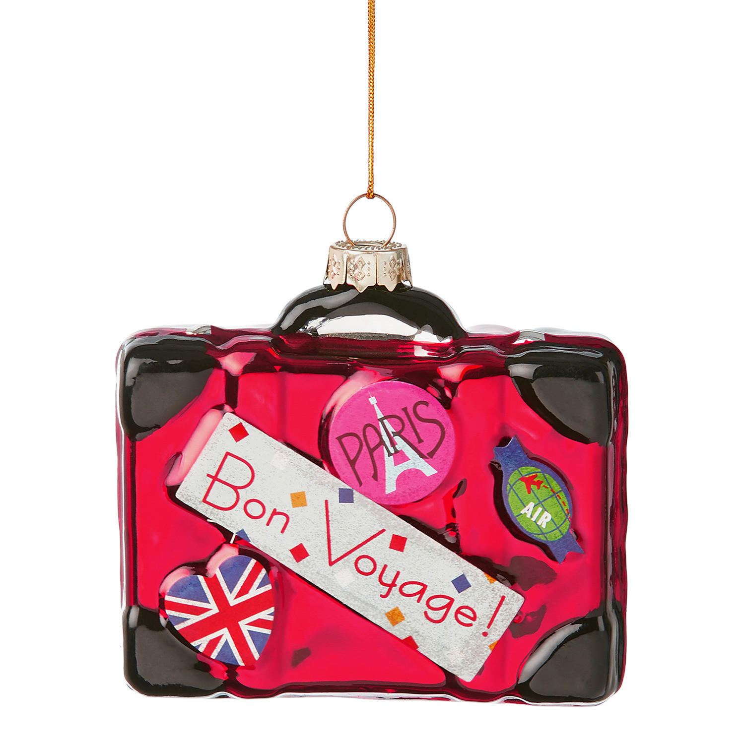 BAUMANHÄNGER Hang On Koffer Bon Voyage - Rot, Glas (3.3/8/8cm) - Butlers