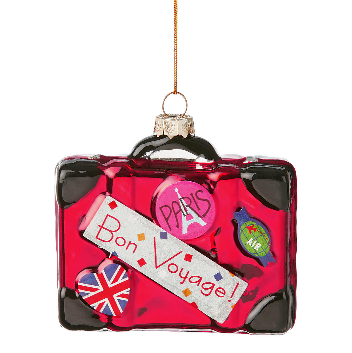 BAUMANHÄNGER Hang On Koffer Bon Voyage - Rot, Glas (3.3/8/8cm) - Butlers