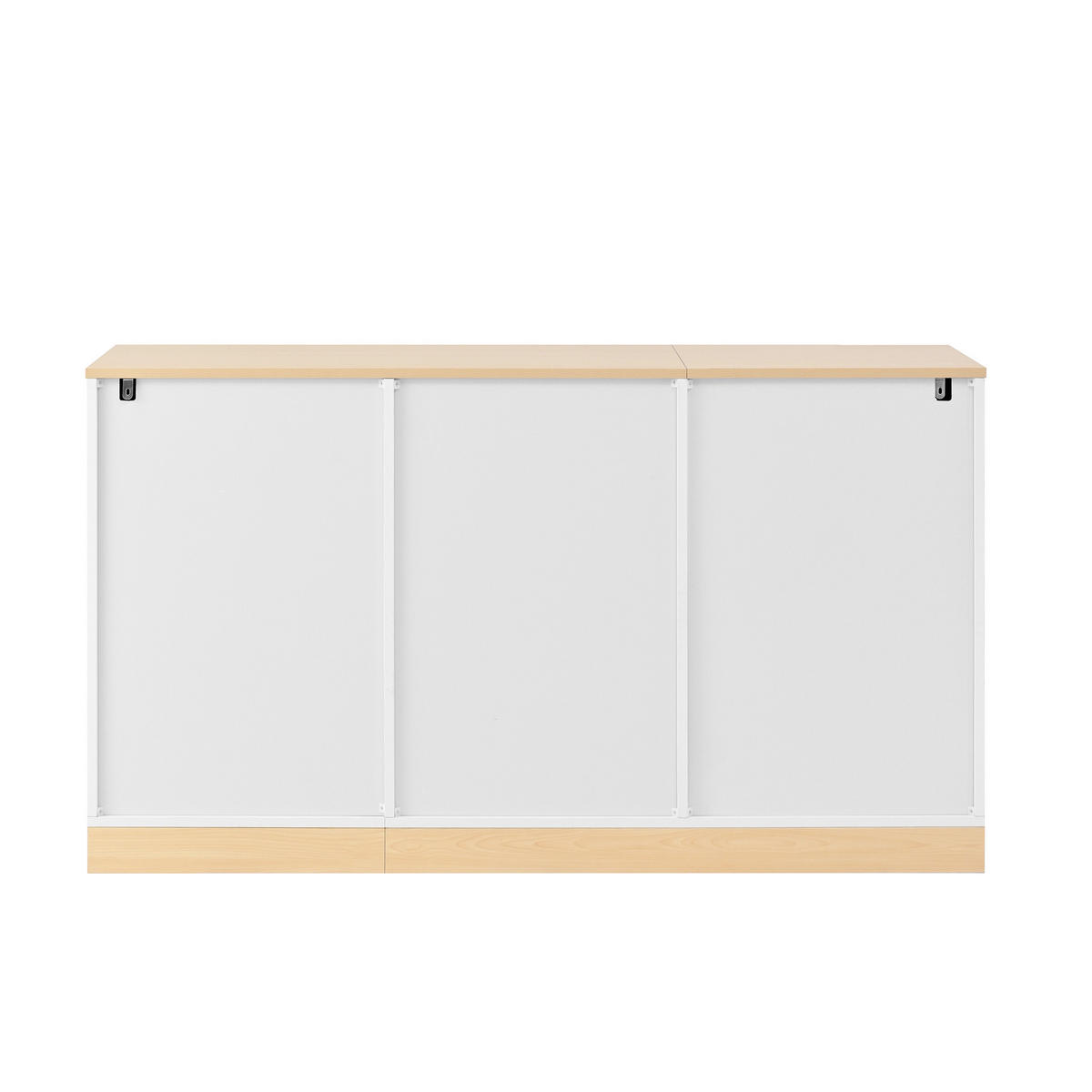 SIDEBOARD 135,5/39/76 cm weiß in Holzoptik aus Spanplatte mit 3 Türen und 2 Schubladen - Weiß, Holzwerkstoff (135.5/76/39cm) - OKWISH