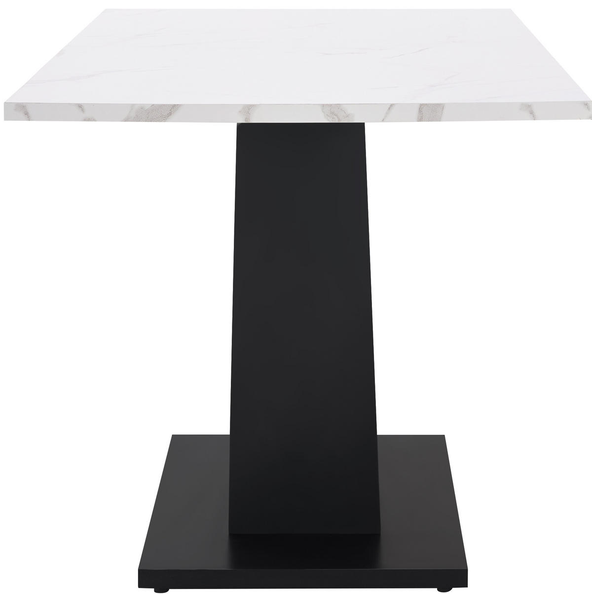 ESSTISCH 140/75/75,5 cm mit MDF-Tischplatte, verstellbaren Füßen und Marmormuster, Weiß/Schwarz - Weiß, Holzwerkstoff (140/75/75.5cm) - Redom