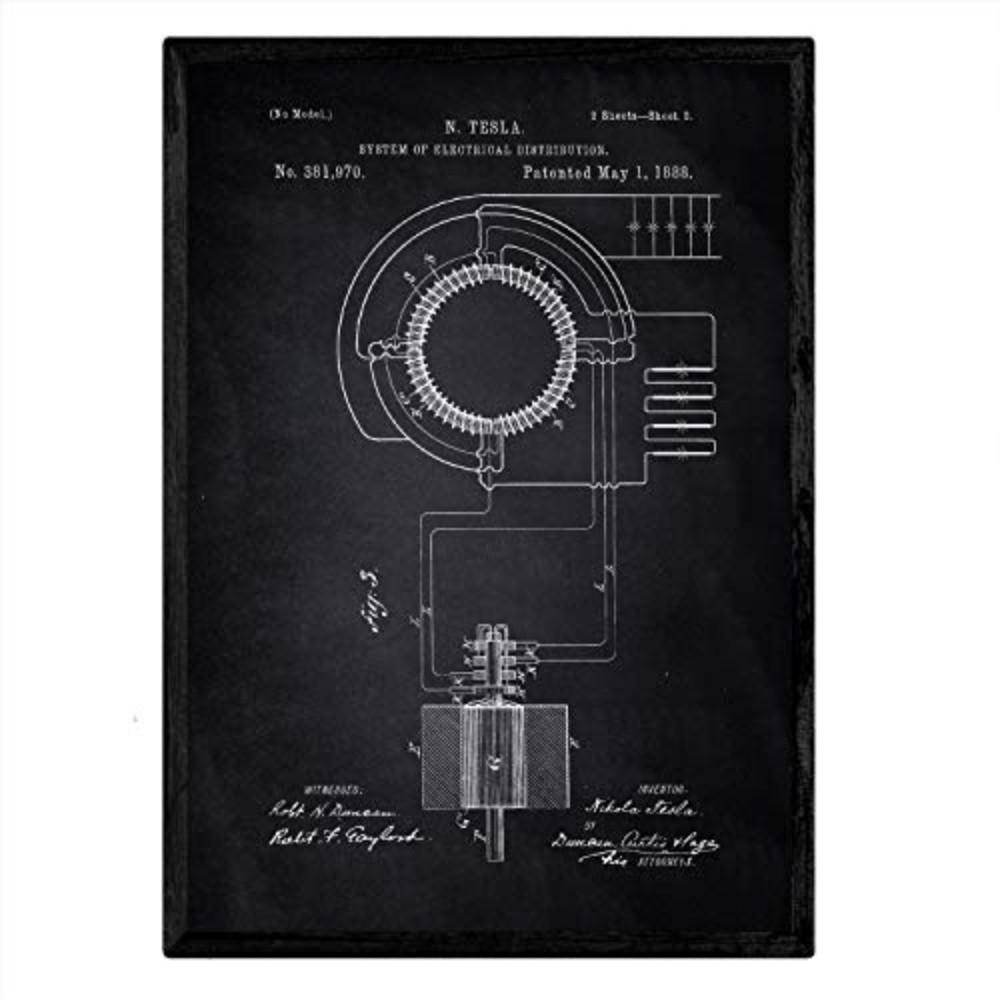 POSTER Elektrisches Verteilungssystem Patent A3 Rahmenlos - Klar, Papier (29.7/5/42cm) - Nacnic