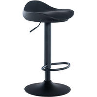BARHOCKER Alisson 39x40x66-90 cm Schwarz - Schwarz, Leder (39/66/40cm) - furnicato
