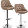 BARHOCKER 2er Set, Kunstleder,Höhenverstellbar, 360° Drehbar - Hellbraun, Metall (47/104/39cm) - Woltu