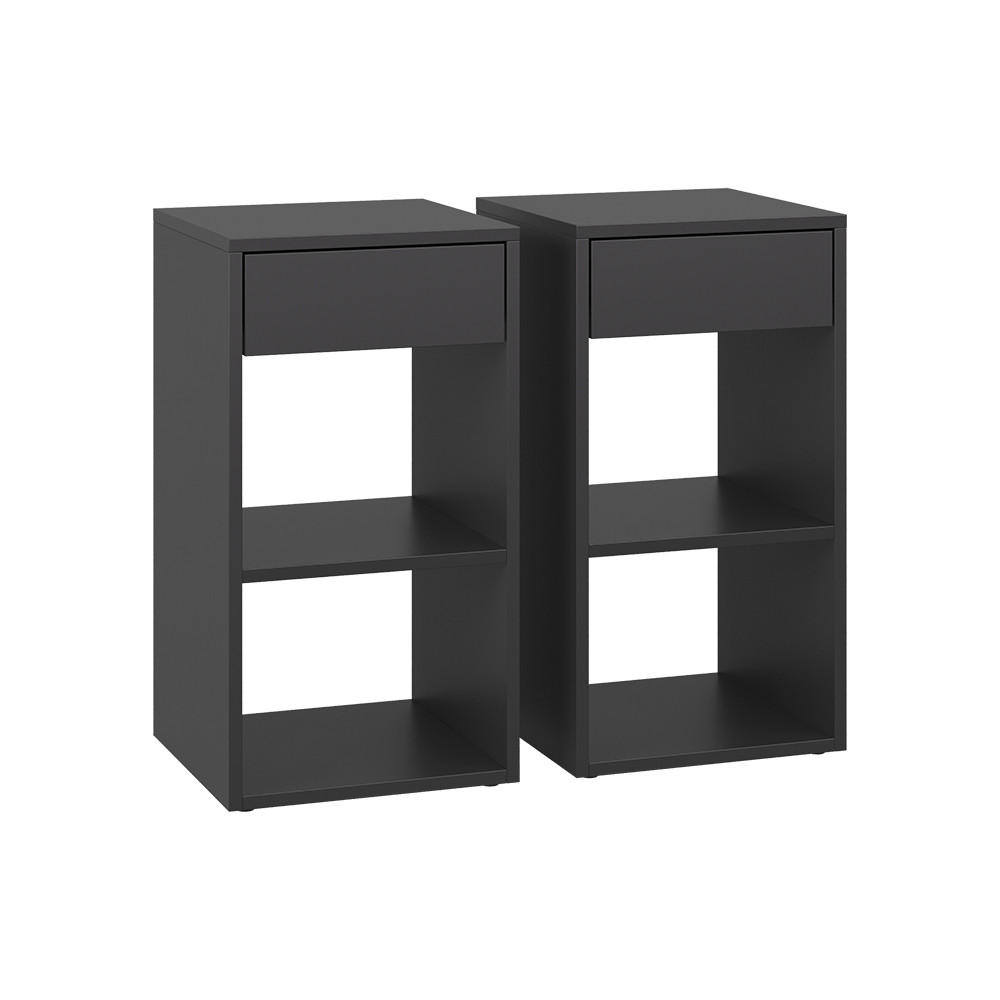NACHTTISCH Dany Anthrazit 2er Set - Anthrazit, Holzwerkstoff (35/65/35cm) - Vicco