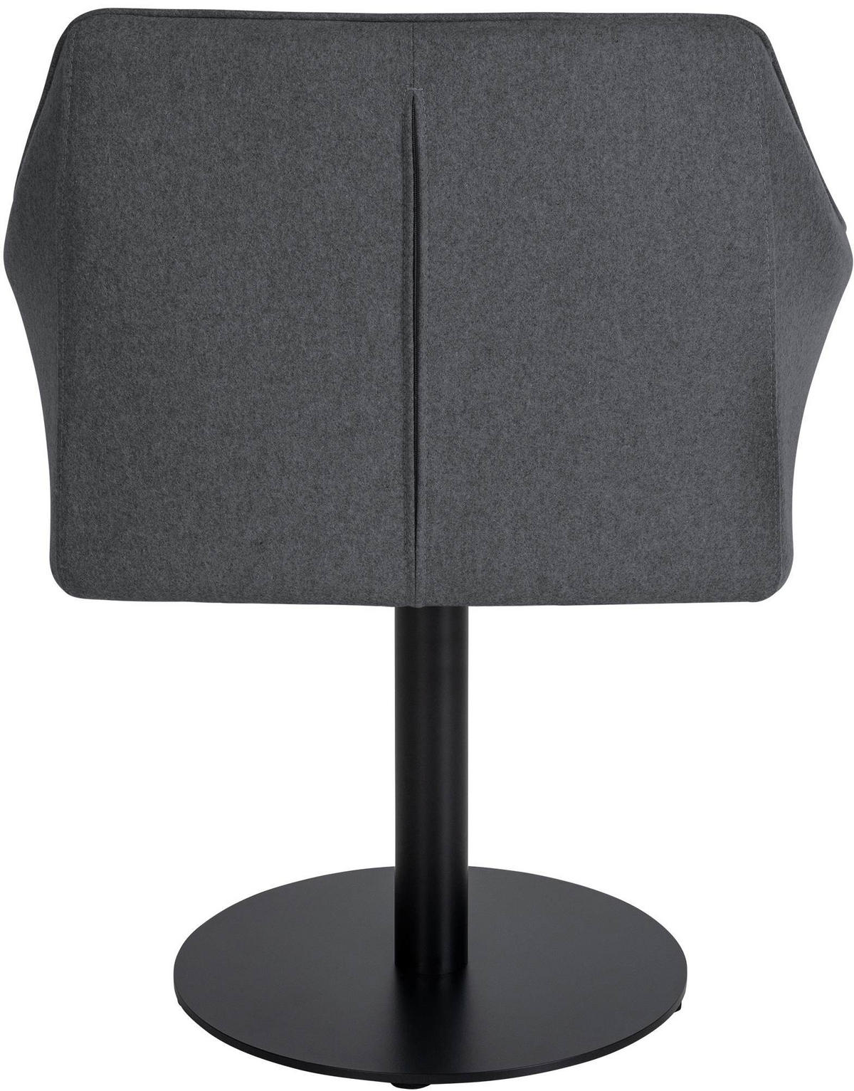 SESSEL Filz Grau - Schwarz/Grau, Textil/Metall (64/75/48cm) - CLP