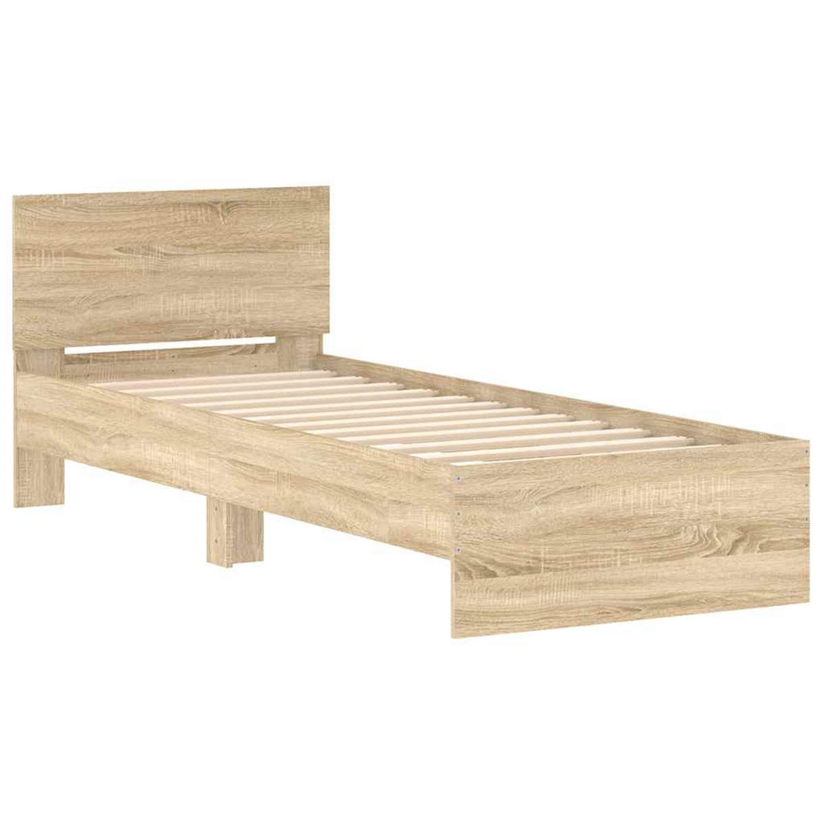 BETTGESTELL Ohne Matratze Mit Kopfteil Sonoma-Eiche 90/190 Cm - Braun, Holzwerkstoff (90/190cm) - vidaXL