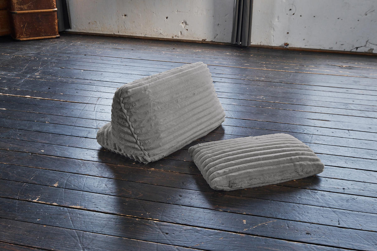 RÜCKENKISSEN WIOLO SOFT Grau Cord - Grau, Textil (83/46cm) - KAWOLA