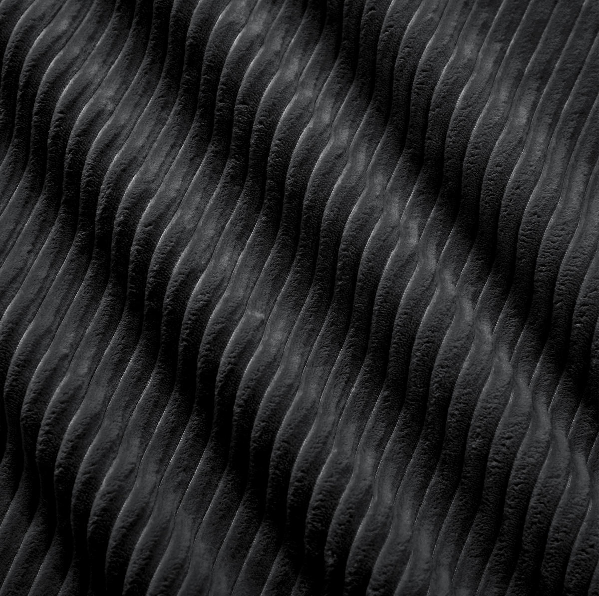 SOFA 298/103/70 cm in Schwarz aus Cord mit rutschfester Unterseite - Schwarz, Textil (103/70/298cm) - Flora Grace