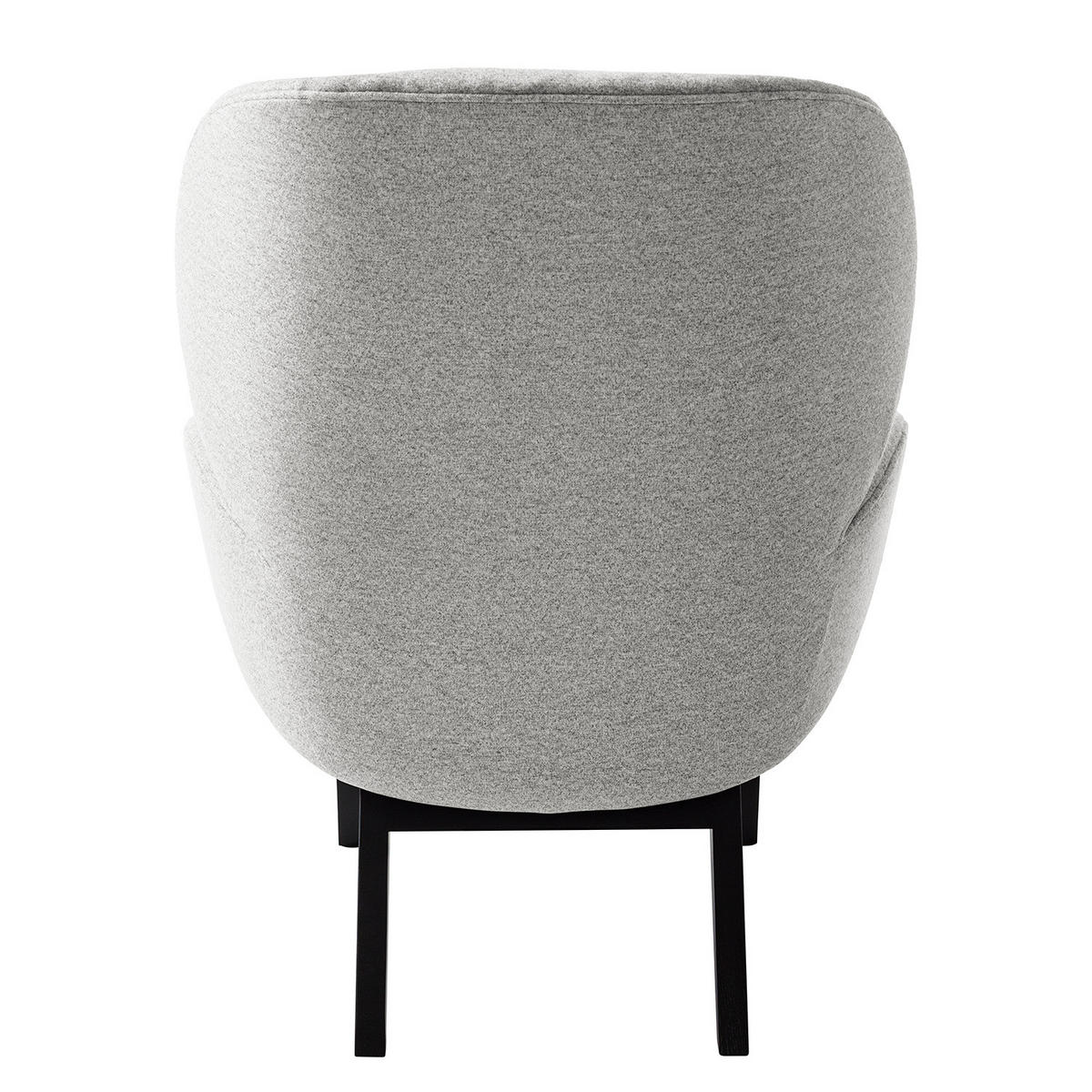 SESSEL - Hellgrau/Schwarz, Eichenholz/Textil (82/102/90cm) - home24