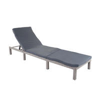 POLY-RATTAN SONNENLIEGE BASIC Grau, Grau - Grau, Kunststoff (60/71/198cm) - MCW