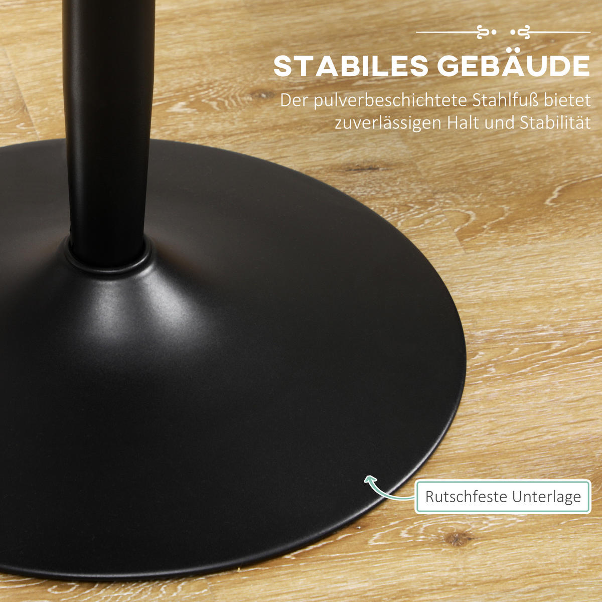 ESSTISCH Runder Küchentisch, Rutschfester Esszimmertisch für 2 Personen Schwarz - Schwarz, Holzwerkstoff/Metall (70/70/75cm) - HOMCOM