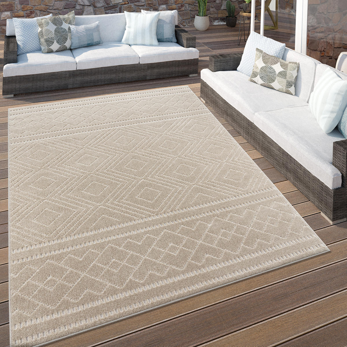 OUTDOORTEPPICH 80/150 cm Stilo 866 - Beige, Textil (80/150cm) - Paco Home