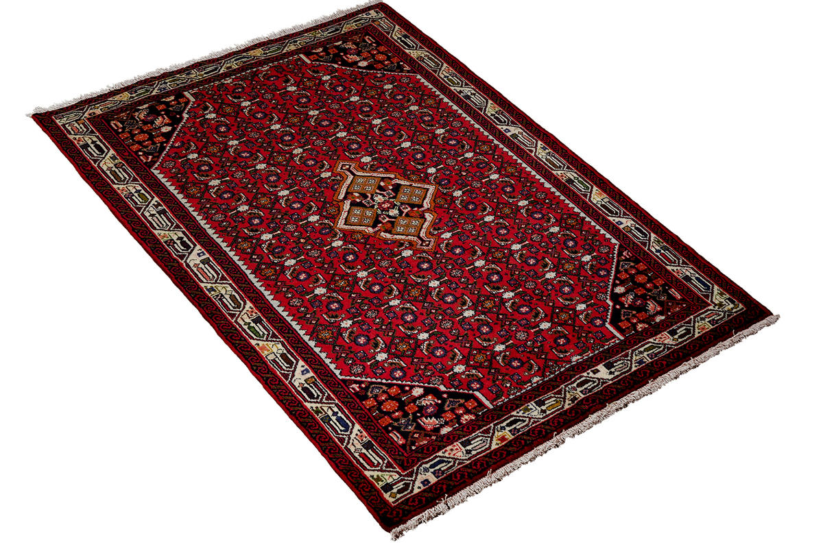 TEPPICH Assadabad Rot 161/106 cm Schurwolle - Rot, Textil (106/161cm) - Looma