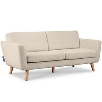 3-SITZER-SOFA TAGIO mit Armlehnen, Creme - Creme/Braun, Buchenholz/Textil (88/80/190cm) - KONSIMO®