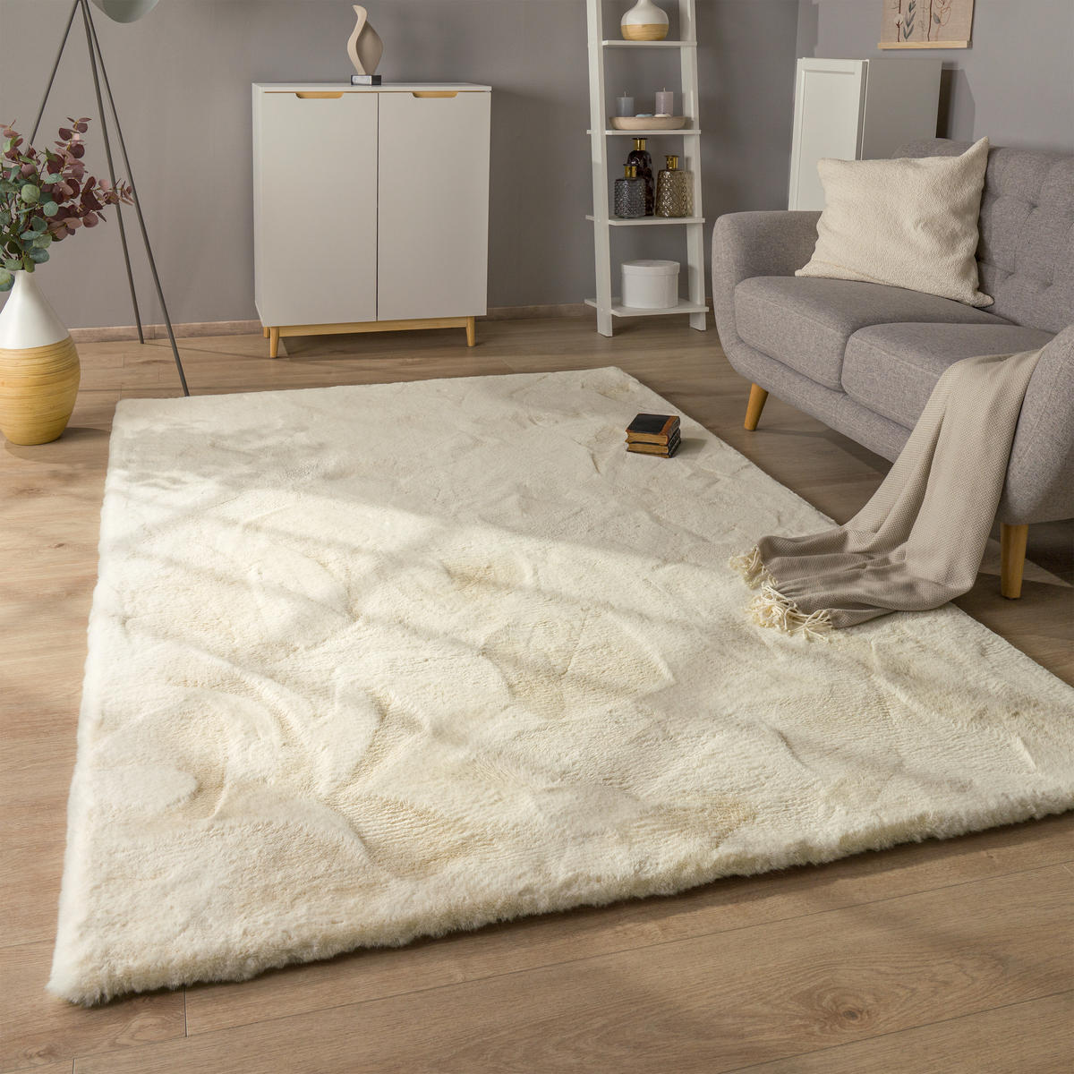 HOCHFLORTEPPICH 160/230 cm Rabbit Deluxe 860 - Creme, Textil (160/230cm) - Paco Home