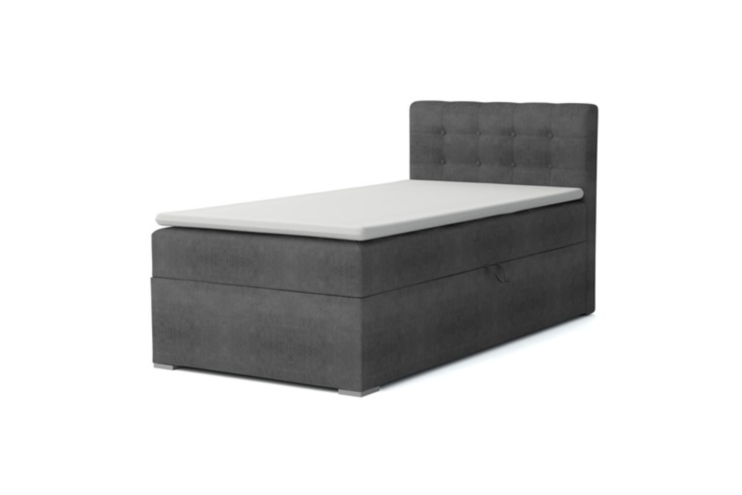 BOXBETT JUNG 3 100/200 Anthrazit H4 Öffnung rechts - Anthrazit, Holz/Holzwerkstoff (100/200cm) - Deine Möbel 24