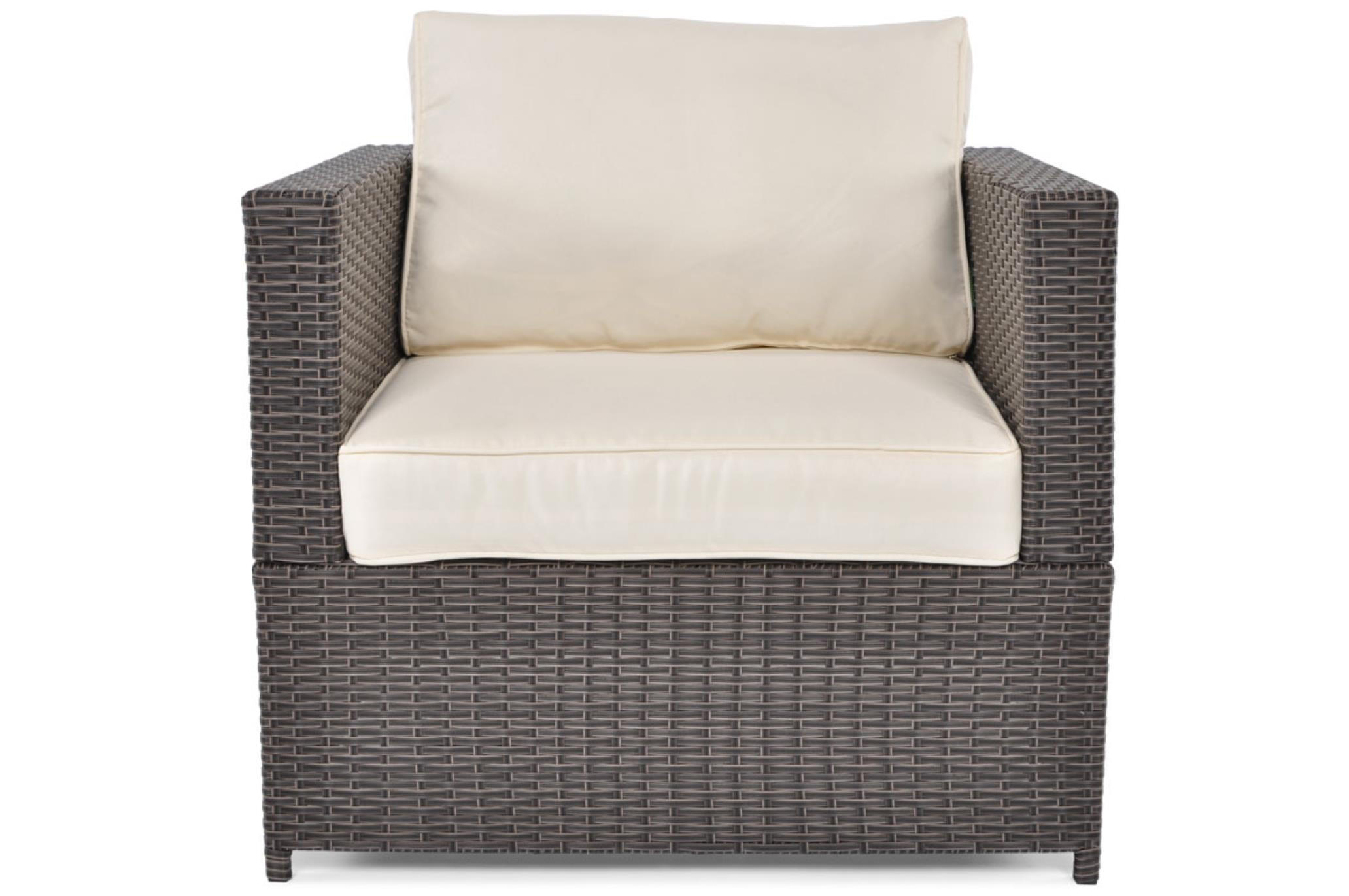 GARTENSESSEL Porto Braun, mit Cremekissen - Creme/Braun, Holzwerkstoff/Metall (75/62/67cm) - Bettso